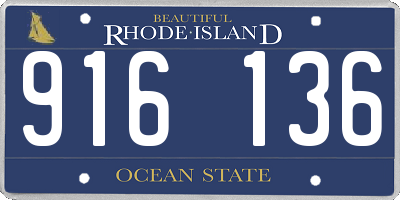 RI license plate 916136