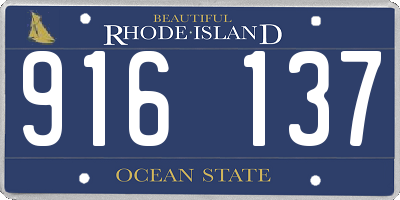 RI license plate 916137