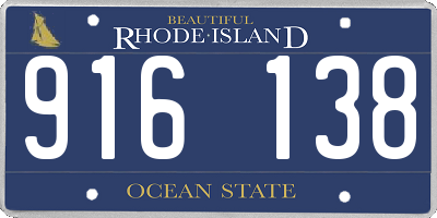 RI license plate 916138