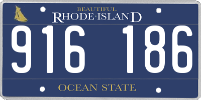 RI license plate 916186