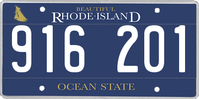 RI license plate 916201