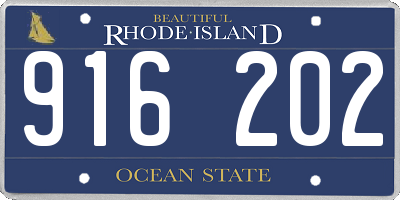 RI license plate 916202