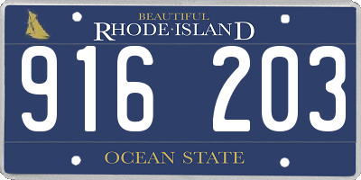 RI license plate 916203