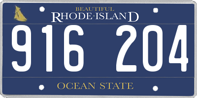 RI license plate 916204