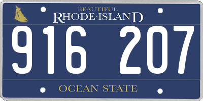 RI license plate 916207