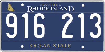RI license plate 916213