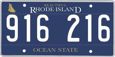 RI license plate 916216