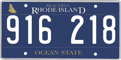 RI license plate 916218