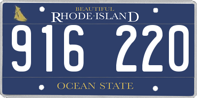 RI license plate 916220
