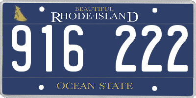 RI license plate 916222
