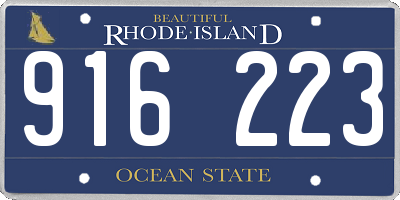 RI license plate 916223