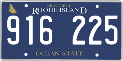 RI license plate 916225