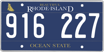 RI license plate 916227