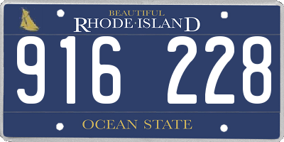 RI license plate 916228