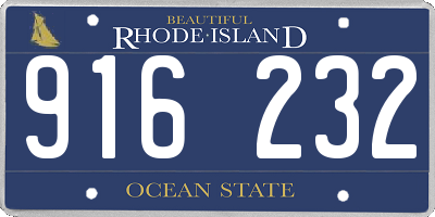 RI license plate 916232