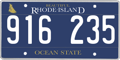RI license plate 916235