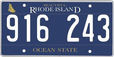RI license plate 916243
