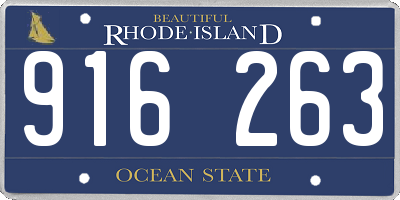 RI license plate 916263