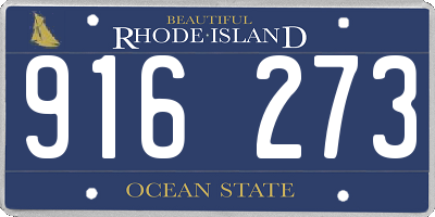 RI license plate 916273