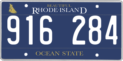 RI license plate 916284