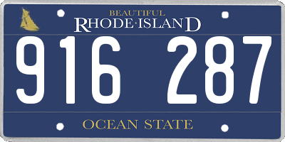 RI license plate 916287