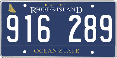 RI license plate 916289