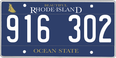 RI license plate 916302