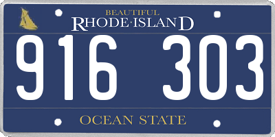 RI license plate 916303