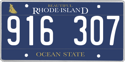 RI license plate 916307