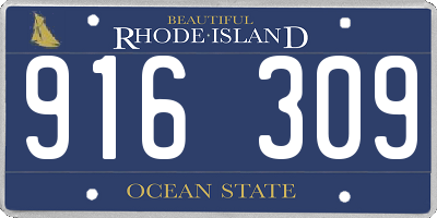 RI license plate 916309