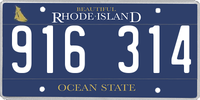 RI license plate 916314