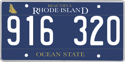 RI license plate 916320
