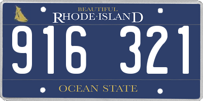 RI license plate 916321