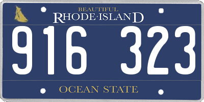 RI license plate 916323
