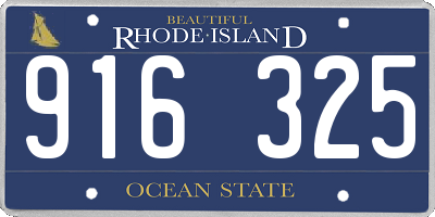 RI license plate 916325
