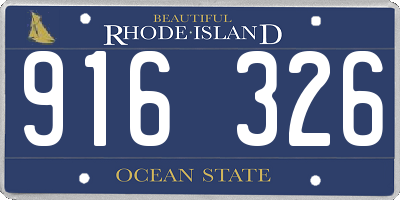 RI license plate 916326
