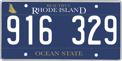RI license plate 916329
