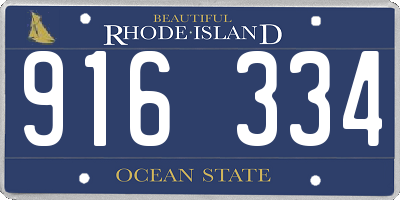 RI license plate 916334