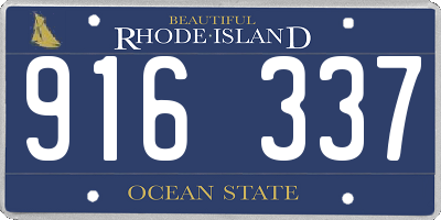 RI license plate 916337