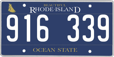 RI license plate 916339