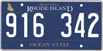 RI license plate 916342