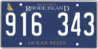 RI license plate 916343
