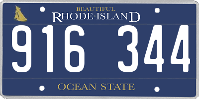 RI license plate 916344