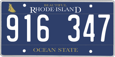 RI license plate 916347