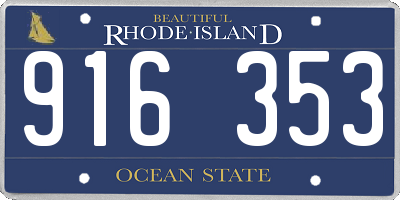 RI license plate 916353