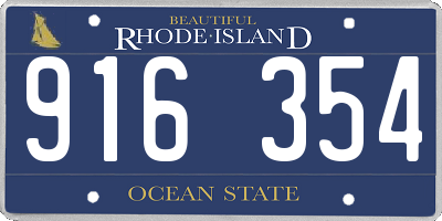 RI license plate 916354