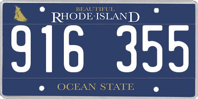 RI license plate 916355