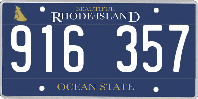 RI license plate 916357