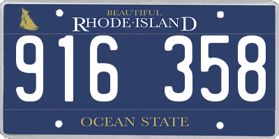 RI license plate 916358