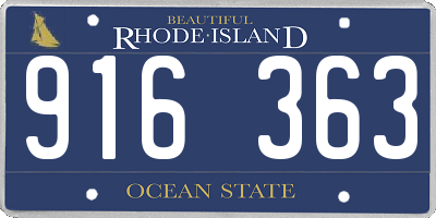 RI license plate 916363